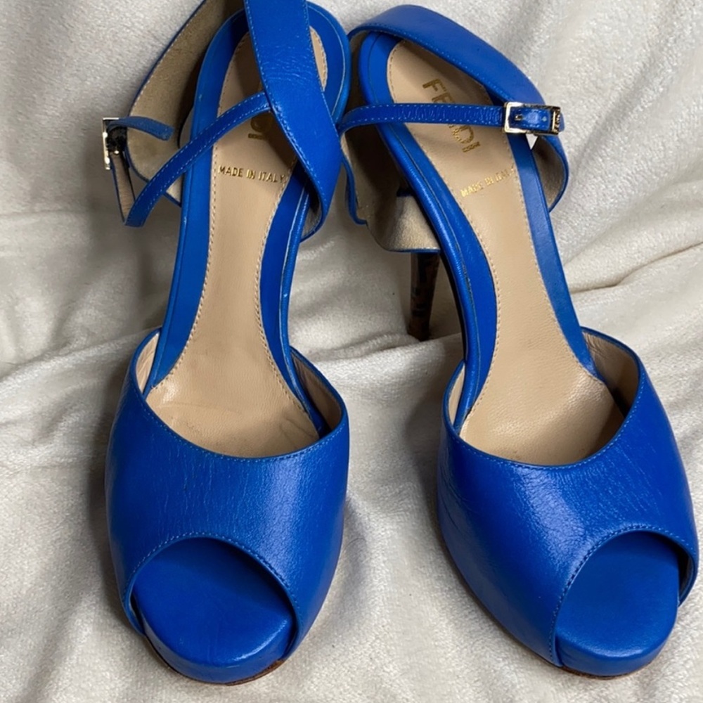 Authentic Fendi Logo Platform Heels